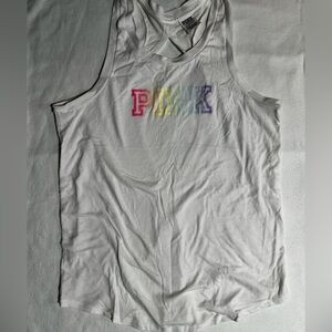 White Tank Top with Colorful PMK Logo